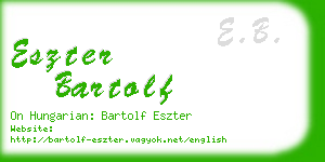 eszter bartolf business card